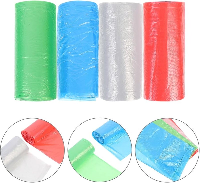 أكياس قمامة سميكة قابلة للتحلل الحيوي 4 لفات 30 قطعة لكل لفة تصنيف ملون لفصل نفايات المطبخ - Image 4